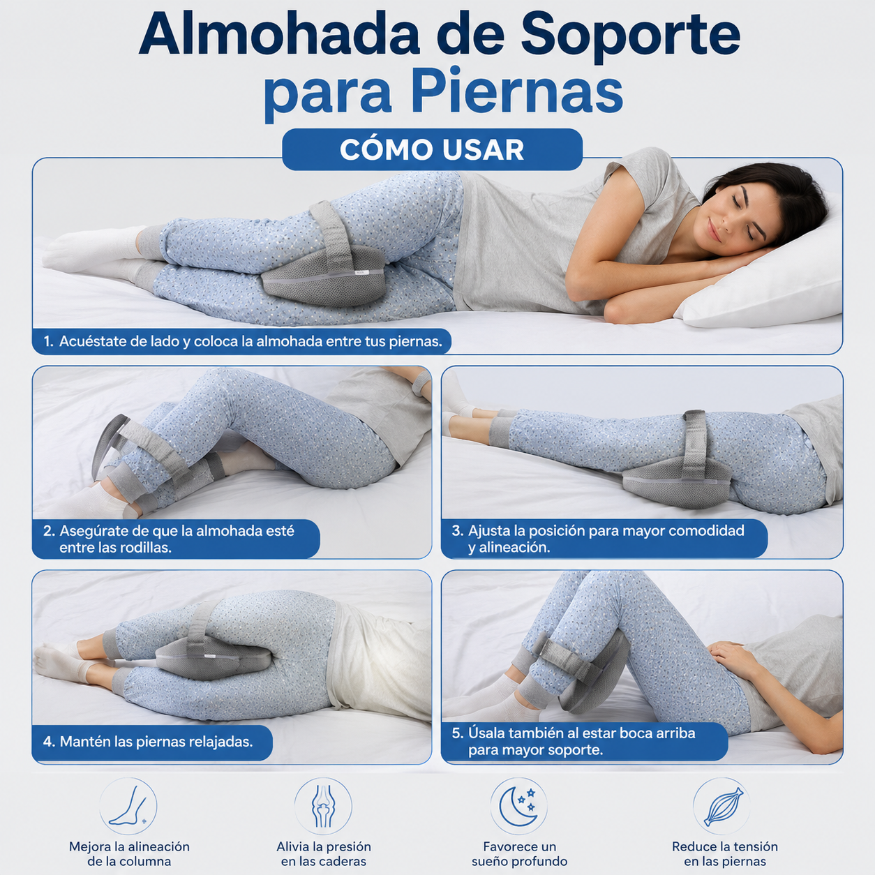 Almohada de Soporte para Piernas